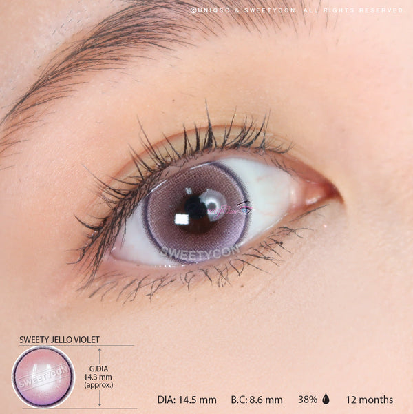 Sweety Jello Violet (1 lens/pack)-Colored Contacts-UNIQSO