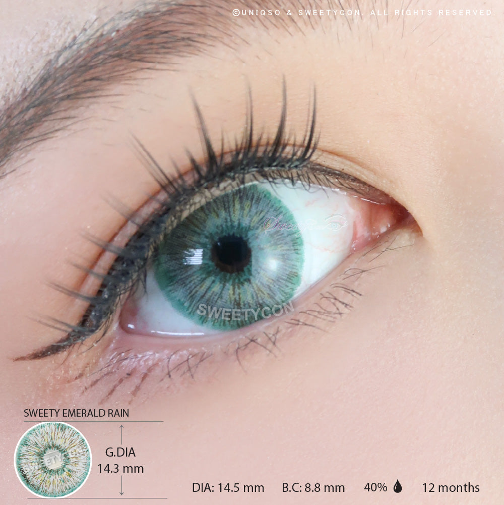 Urban Layer Emerald Rain (1 lens/pack)-Colored Contacts-UNIQSO