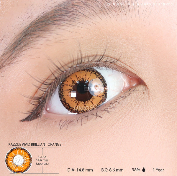 Kazzue Vivid Brilliant Orange (1 lens/pack)-Colored Contacts-UNIQSO