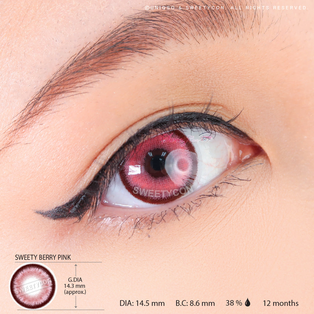 Sweety Berry Pink (1 lens/pack)-Colored Contacts-UNIQSO