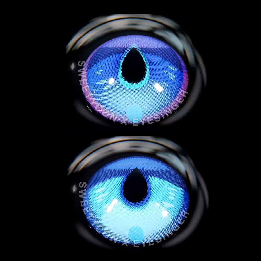 Sweety x Eyesinger Blue Dewdrops (2 lenses/pack)-Colored Contacts-UNIQSO