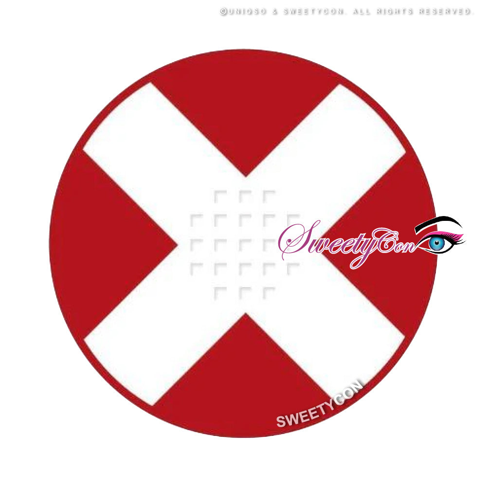 Sweety Crazy White Cross Red Eye (1 lens/pack)-Crazy Contacts-UNIQSO