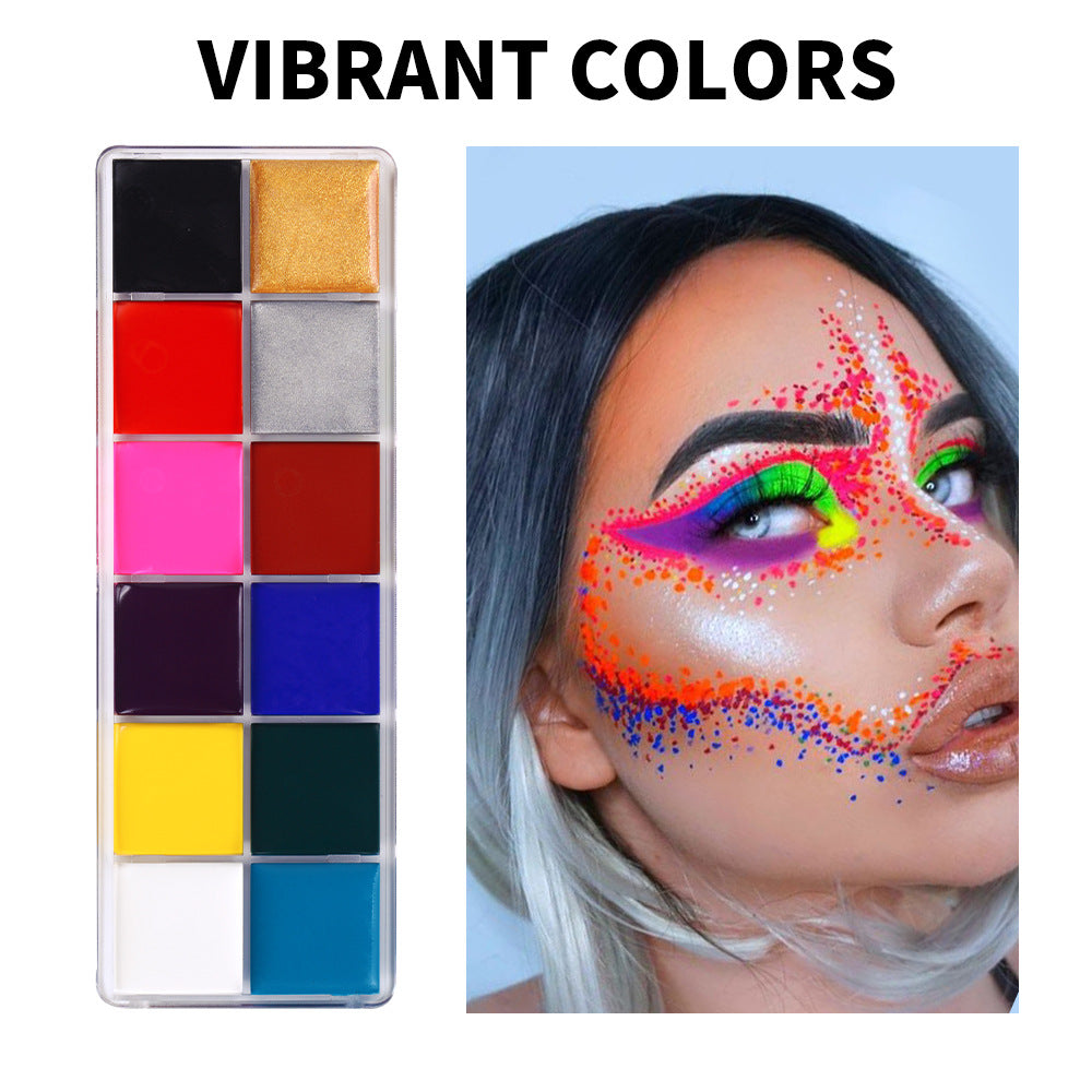 Fit Colors 12 Colors Water Soluble Face & Body Paint-Makeup Palette-UNIQSO