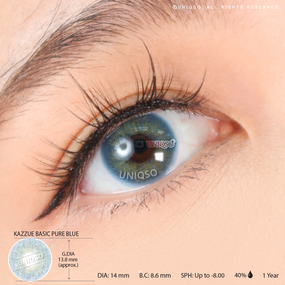 Kazzue Basic Pure Blue (1 lens/pack)-Colored Contacts-UNIQSO UK