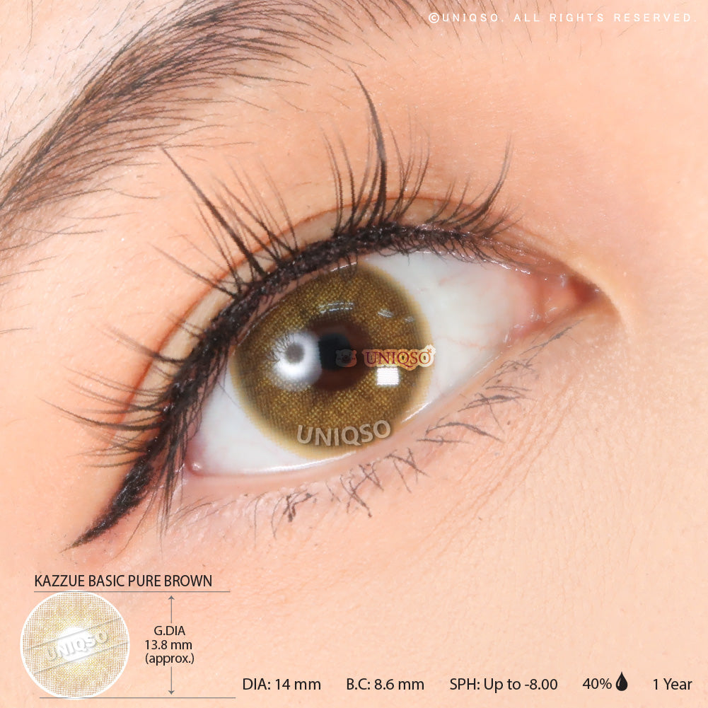 Kazzue Basic Pure Brown (1 lens/pack)-Colored Contacts-UNIQSO UK