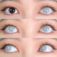 Kazzue Crazy Lens with Power - White Mesh (1 lens/pack)-Crazy Contacts-UNIQSO UK