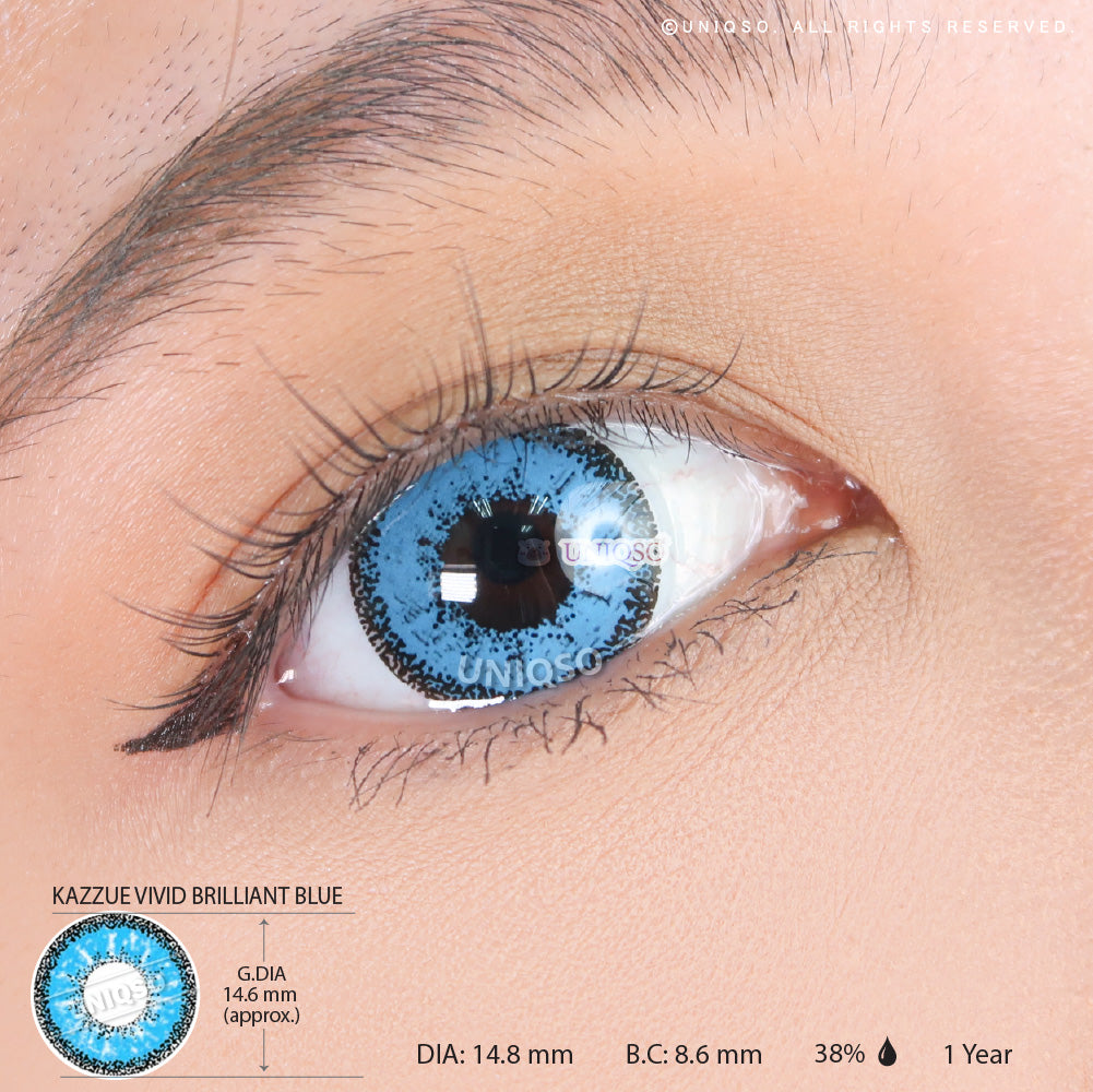 Kazzue Vivid Brilliant Blue (1 lens/pack)-Colored Contacts-UNIQSO UK