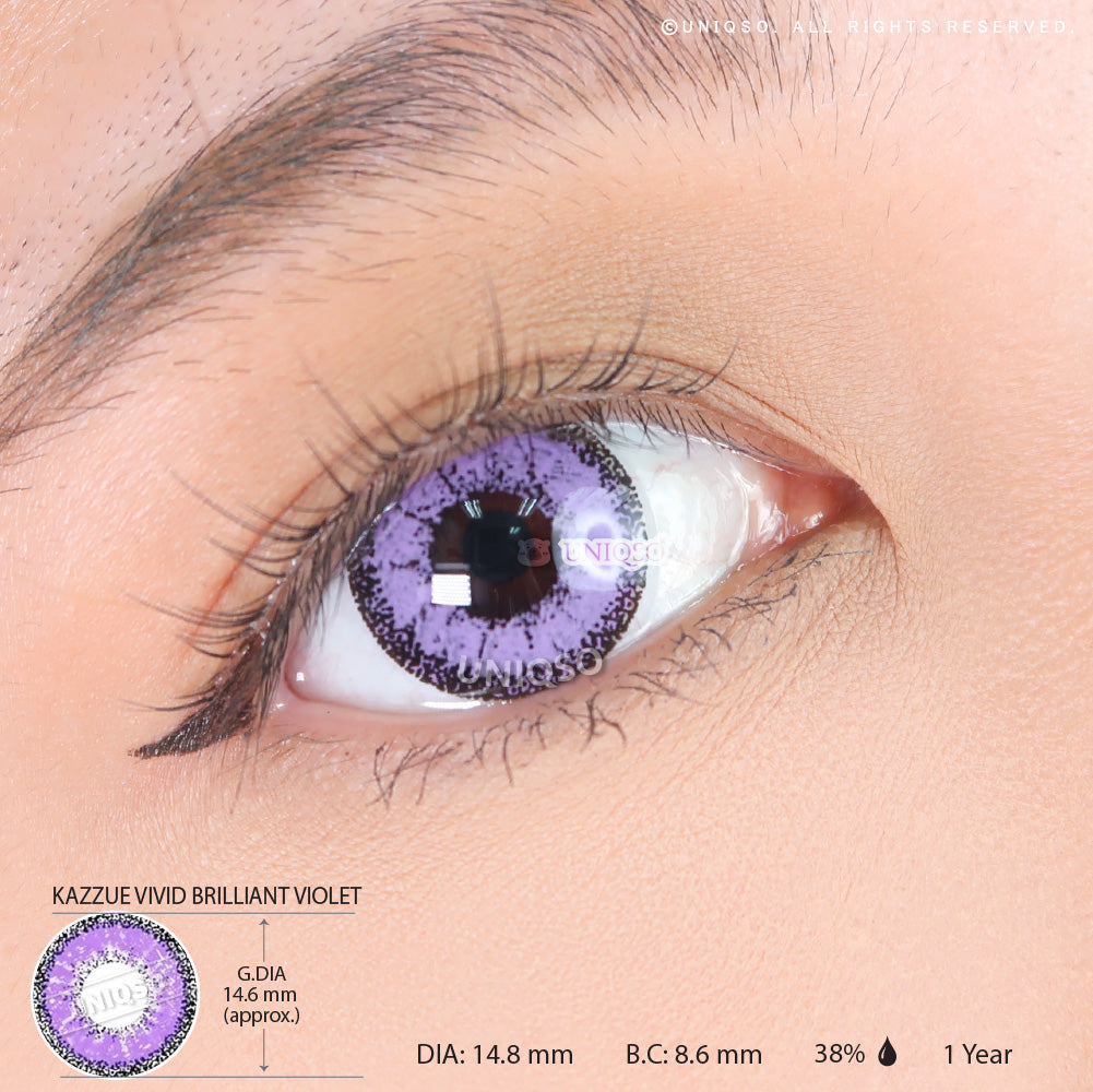 Kazzue Vivid Brilliant Violet (1 lens/pack)-Colored Contacts-UNIQSO UK