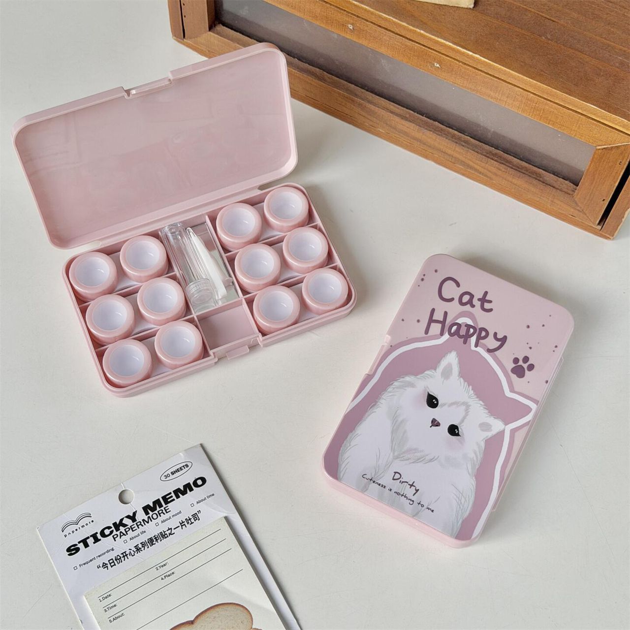 Lens Case Travel Kit - Happy Kitty-Lens Case-UNIQSO UK