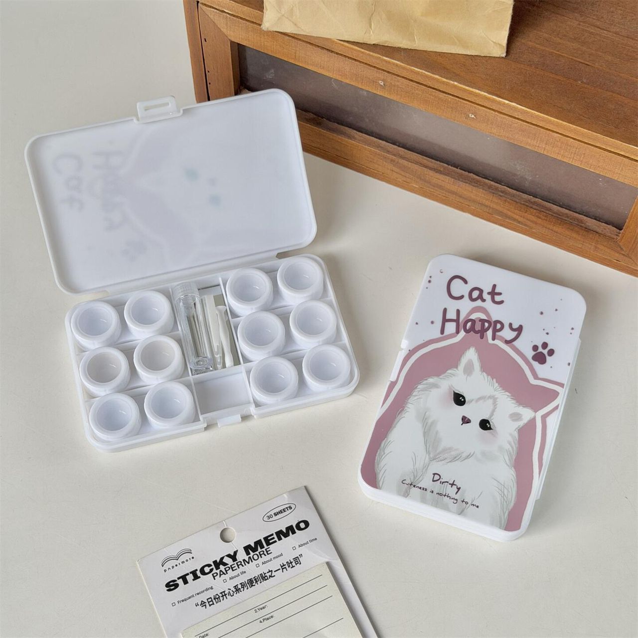 Lens Case Travel Kit - Happy Kitty-Lens Case-UNIQSO UK