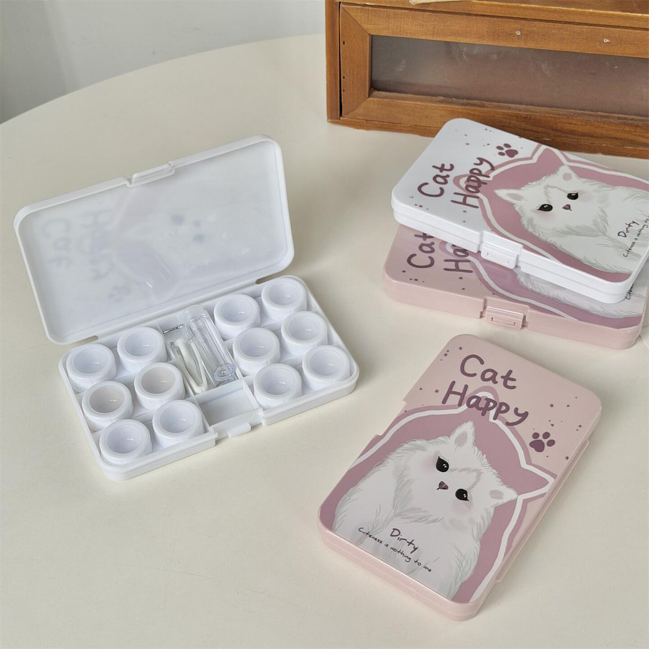 Lens Case Travel Kit - Happy Kitty-Lens Case-UNIQSO UK