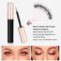 Natural Long Faux Mink Magnetic Eyelashes With Eyeliner-Magnetic Eyelash-UNIQSO UK
