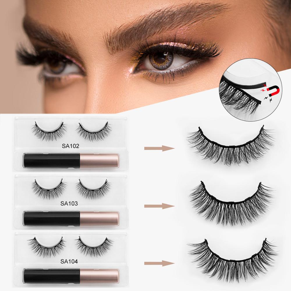 Natural Long Faux Mink Magnetic Eyelashes With Eyeliner-Magnetic Eyelash-UNIQSO UK
