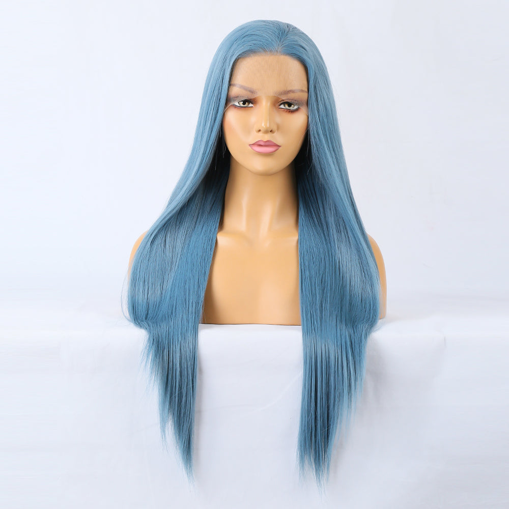 Premium Wig - Charming Victoria Long Straight Blue Hair Wigs-Lace Front Wig-UNIQSO UK