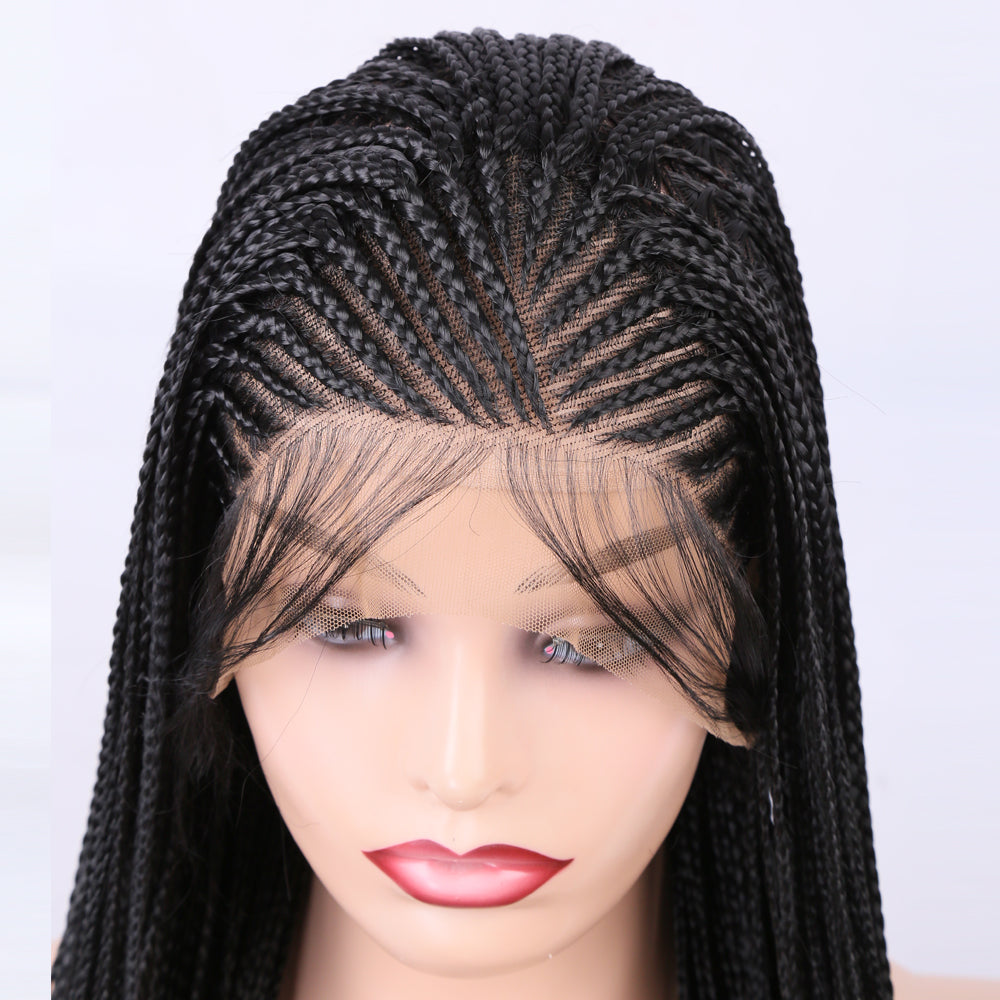 Premium Wig - Elvira Front Lace Long Braided Wigs-Lace Front Wig-UNIQSO UK