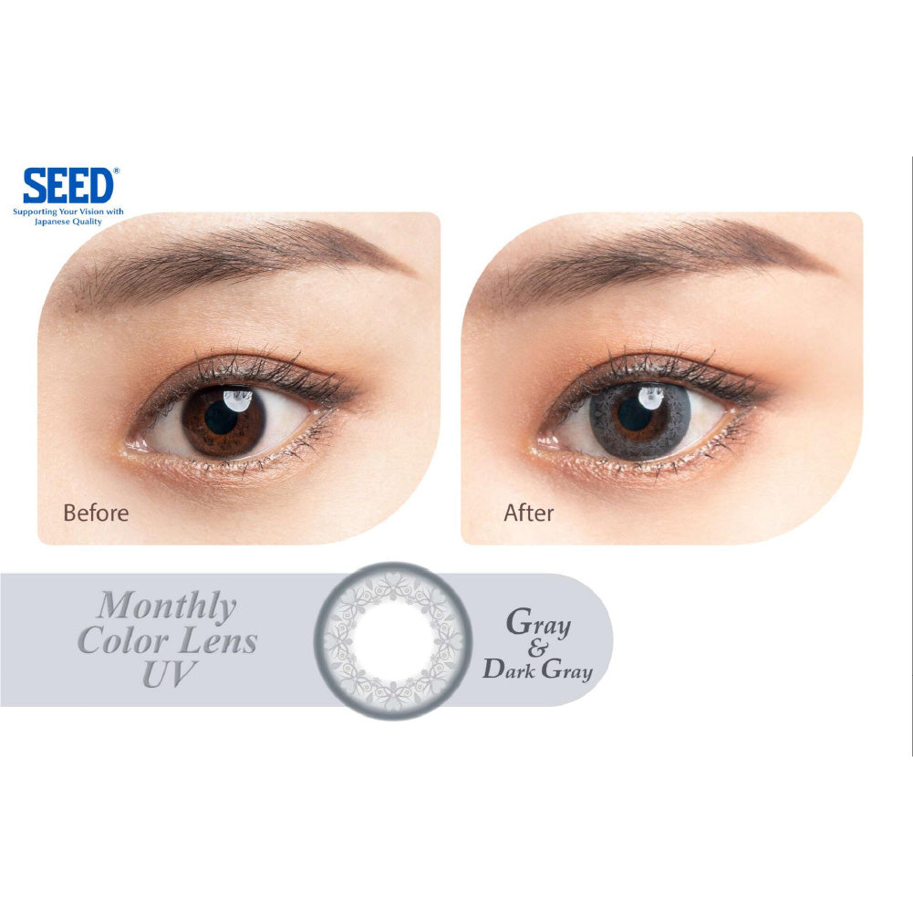 SEED Monthly Color Lens UV - Dark Gray-Colored Contacts-UNIQSO UK