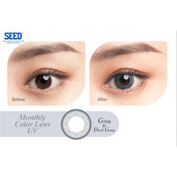 SEED Monthly Color Lens UV - Dark Gray-Colored Contacts-UNIQSO UK