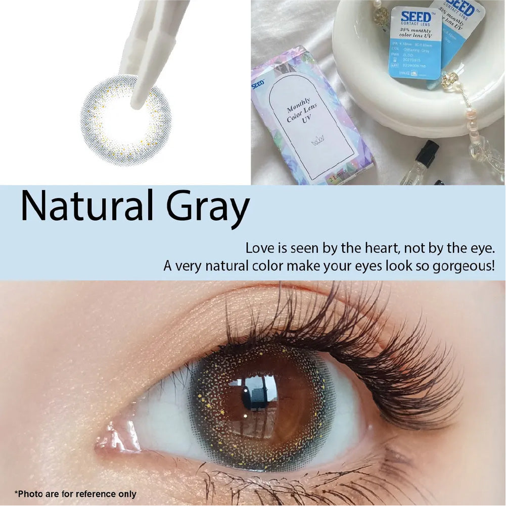SEED Monthly Color Lens UV - Natural Gray-Colored Contacts-UNIQSO UK