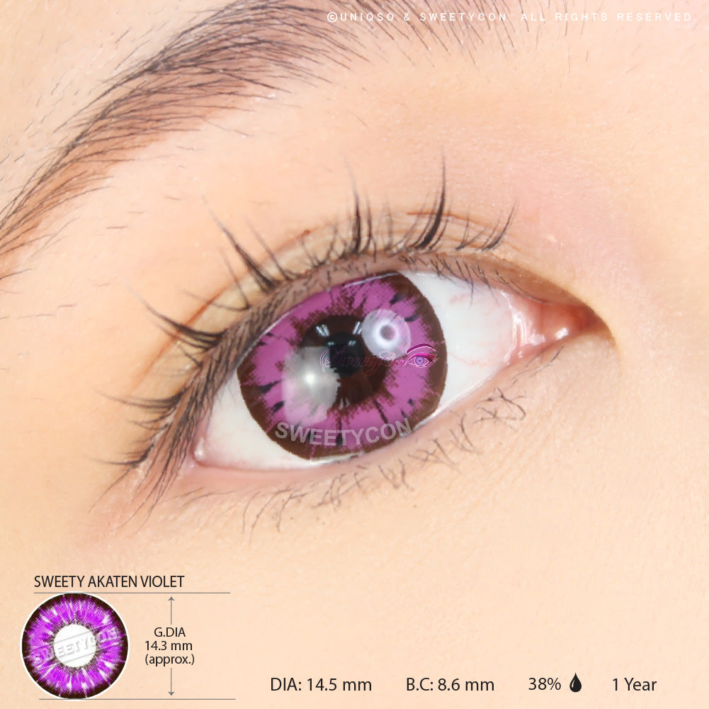 Sweety Akaten Violet (1 lens/pack)-Colored Contacts-UNIQSO UK
