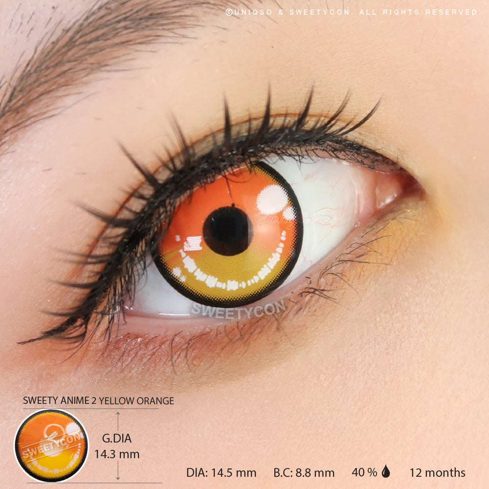 Sweety Anime 2 Yellow Orange (1 lens/pack)-Colored Contacts-UNIQSO UK