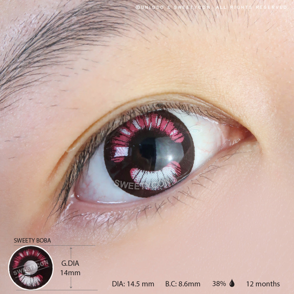 Sweety Anime Boba Violet (1 lens/pack)-Colored Contacts-UNIQSO UK