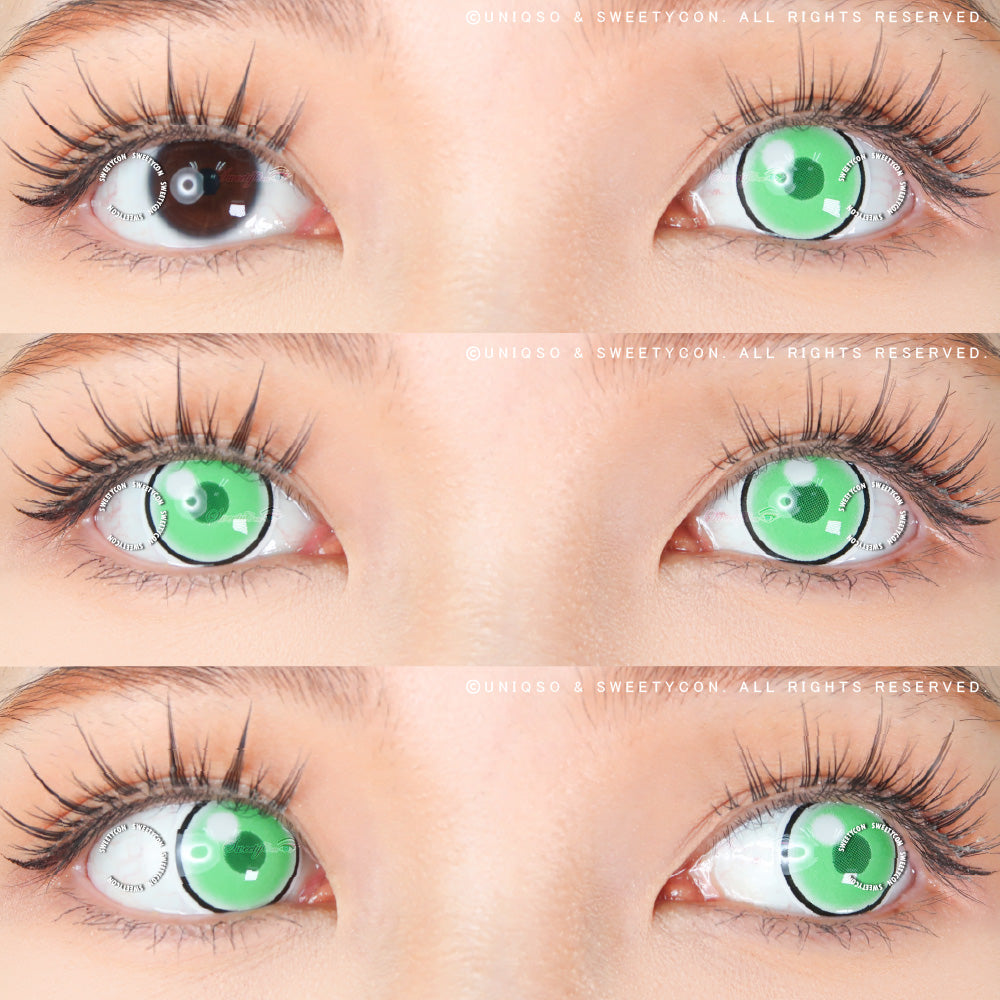 Sweety Anime Cloud Rim Green (1 lens/pack)-Colored Contacts-UNIQSO UK