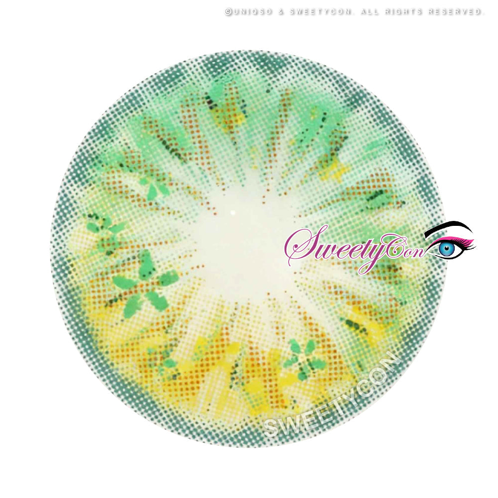 Sweety Anime Flower Green (1 lens/pack)-Colored Contacts-UNIQSO UK