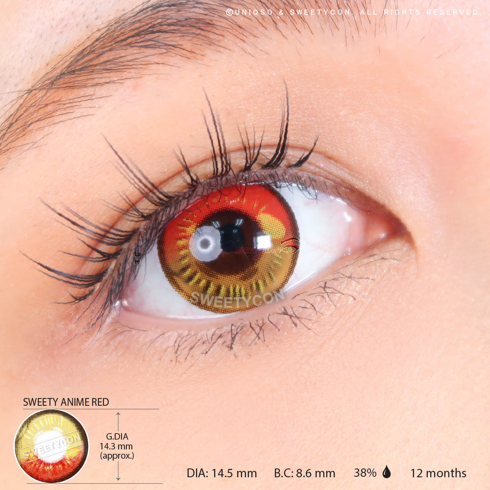 Sweety Anime Red (1 lens/pack)-Colored Contacts-UNIQSO UK
