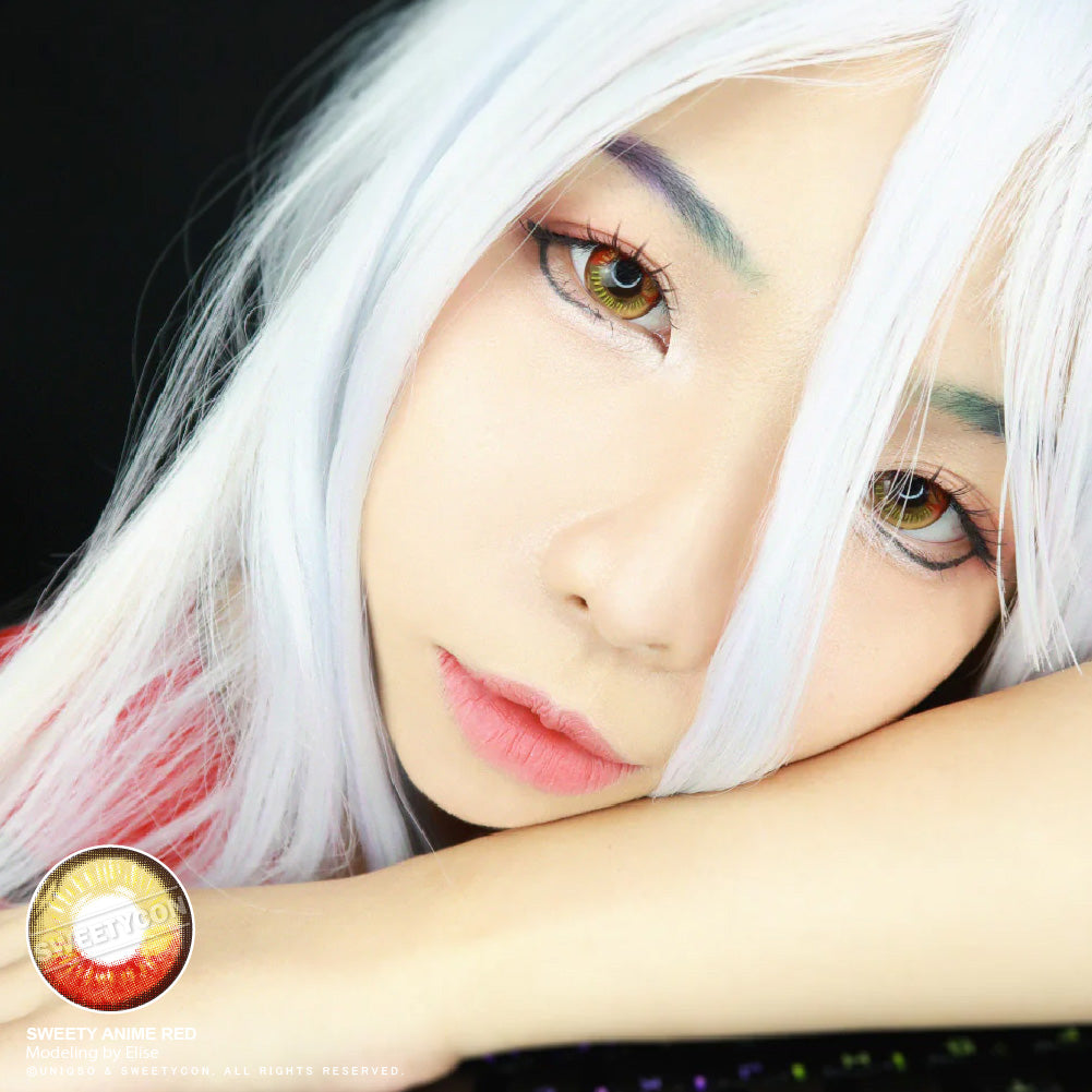 Sweety Anime Red (1 lens/pack)-Colored Contacts-UNIQSO UK