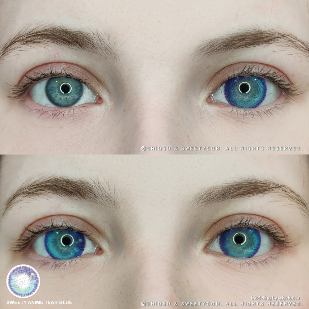 Sweety Anime Tear Blue (1 lens/pack)-Colored Contacts-UNIQSO UK