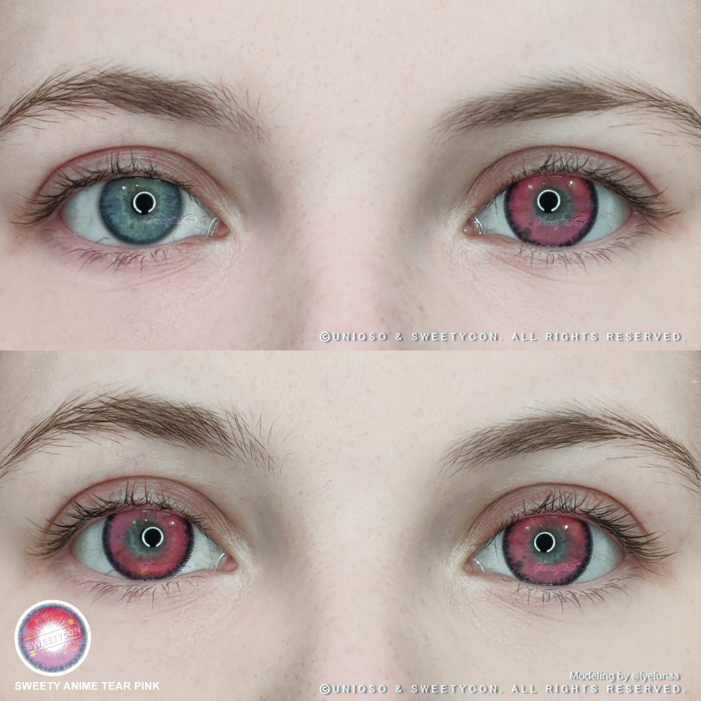 Sweety Anime Tear Pink (1 lens/pack)-Colored Contacts-UNIQSO UK