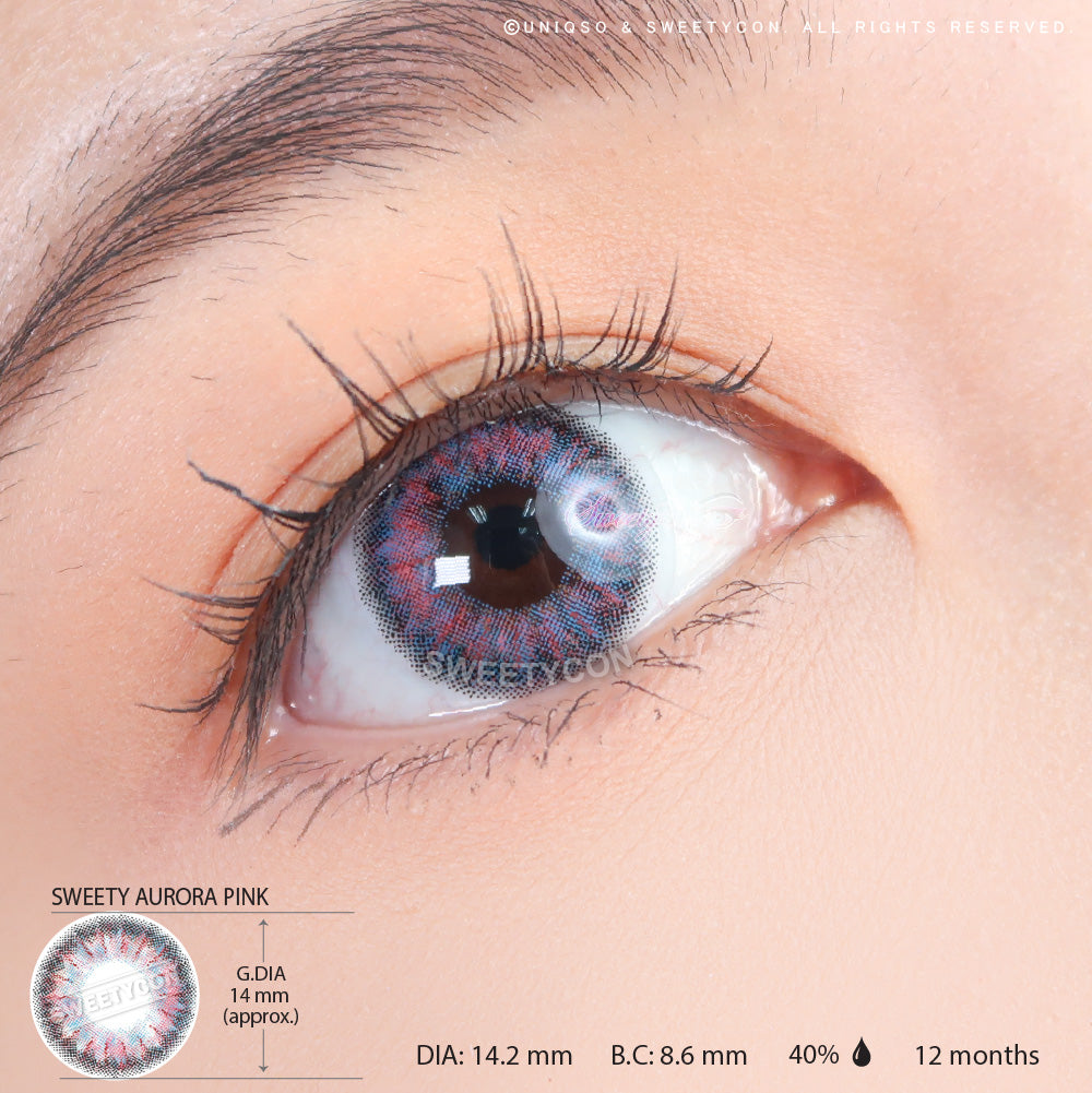 Sweety Aurora Pink (1 lens/pack)-Colored Contacts-UNIQSO UK