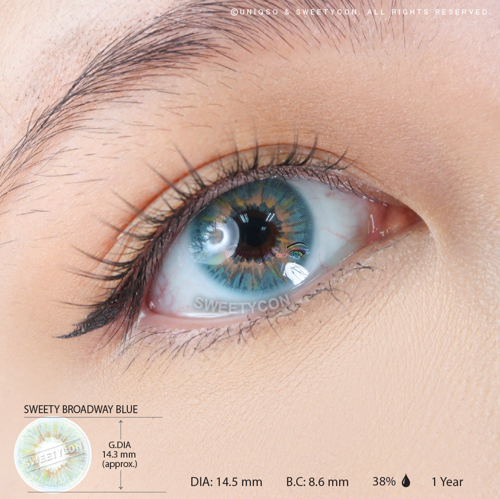 Sweety Broadway Blue (1 lens/pack)-Colored Contacts-UNIQSO UK