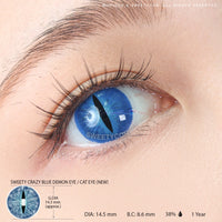 Sweety Crazy Blue Demon Eye / Cat Eye (New) (1 lens/pack)-Crazy Contacts-UNIQSO UK