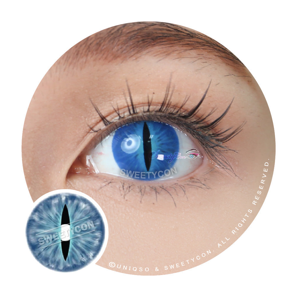 Sweety Crazy Blue Demon Eye / Cat Eye (New) (1 lens/pack)-Crazy Contacts-UNIQSO UK