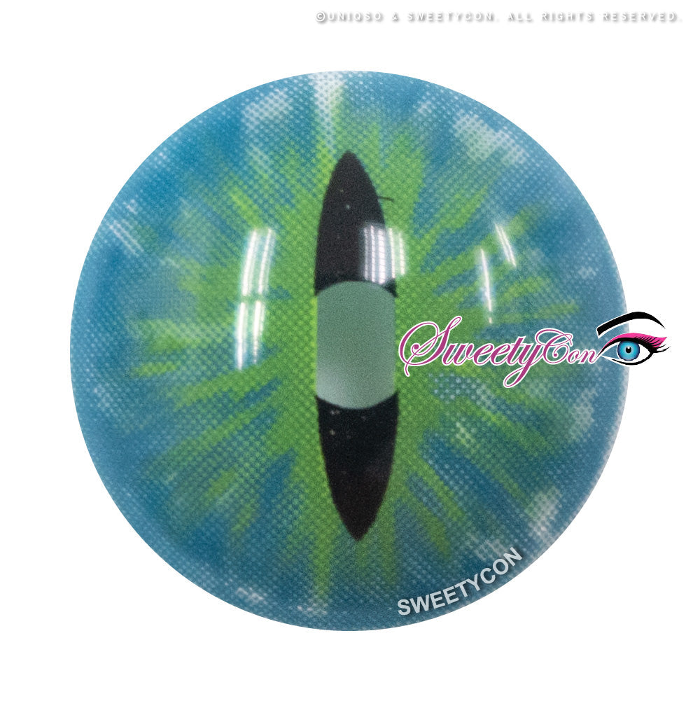 Sweety Crazy Dark Green Demon Eye / Cat Eye (New) (1 lens/pack)-Crazy Contacts-UNIQSO UK