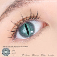 Sweety Crazy Gray Demon Eye / Cat Eye (New) (1 lens/pack)-Crazy Contacts-UNIQSO UK
