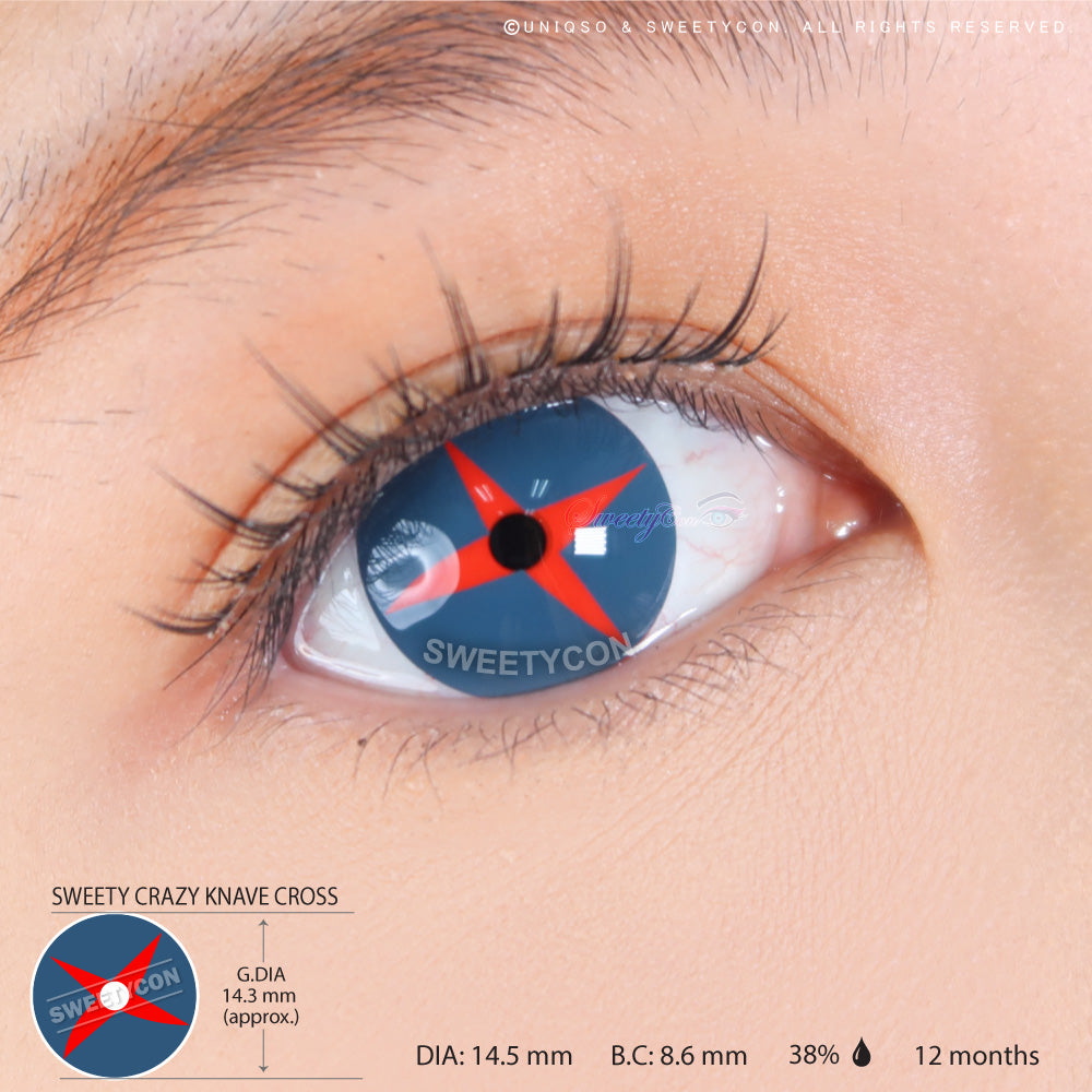 Sweety Crazy Knave Cross (1 lens/pack)-Colored Contacts-UNIQSO UK