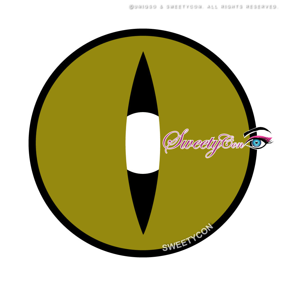 Sweety Crazy Lens Yellow Demon Eye Black Slit (1 lens/pack)-Colored Contacts-UNIQSO UK