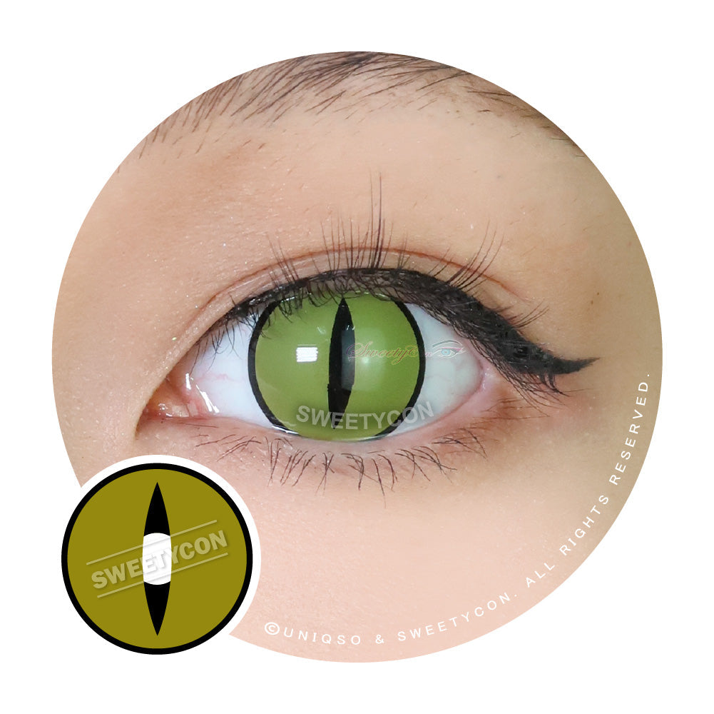 Sweety Crazy Lens Yellow Demon Eye Black Slit (1 lens/pack)-Colored Contacts-UNIQSO UK