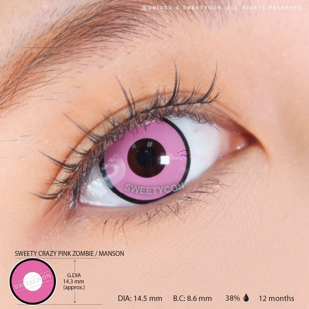 Sweety Crazy Pink Zombie / Manson (1 lens/pack)-Crazy Contacts-UNIQSO UK