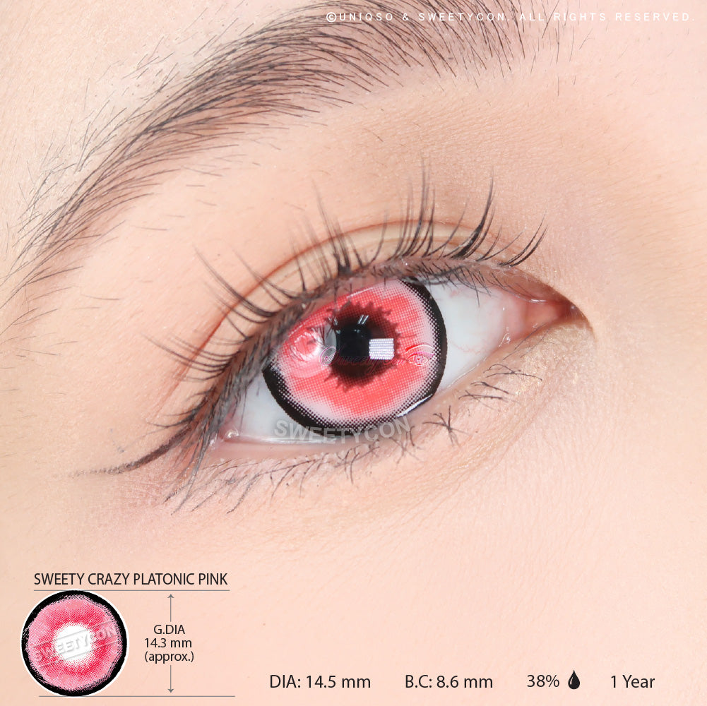 Sweety Crazy Platonic Pink (1 lens/pack)-Crazy Contacts-UNIQSO UK