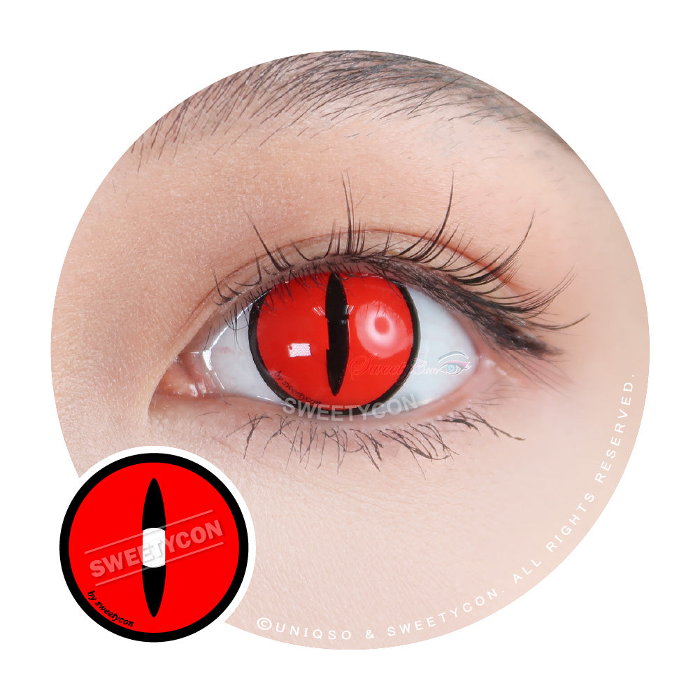 Sweety Crazy Red Demon Eye / Cat Eye (1 lens/pack)-Crazy Contacts-UNIQSO UK