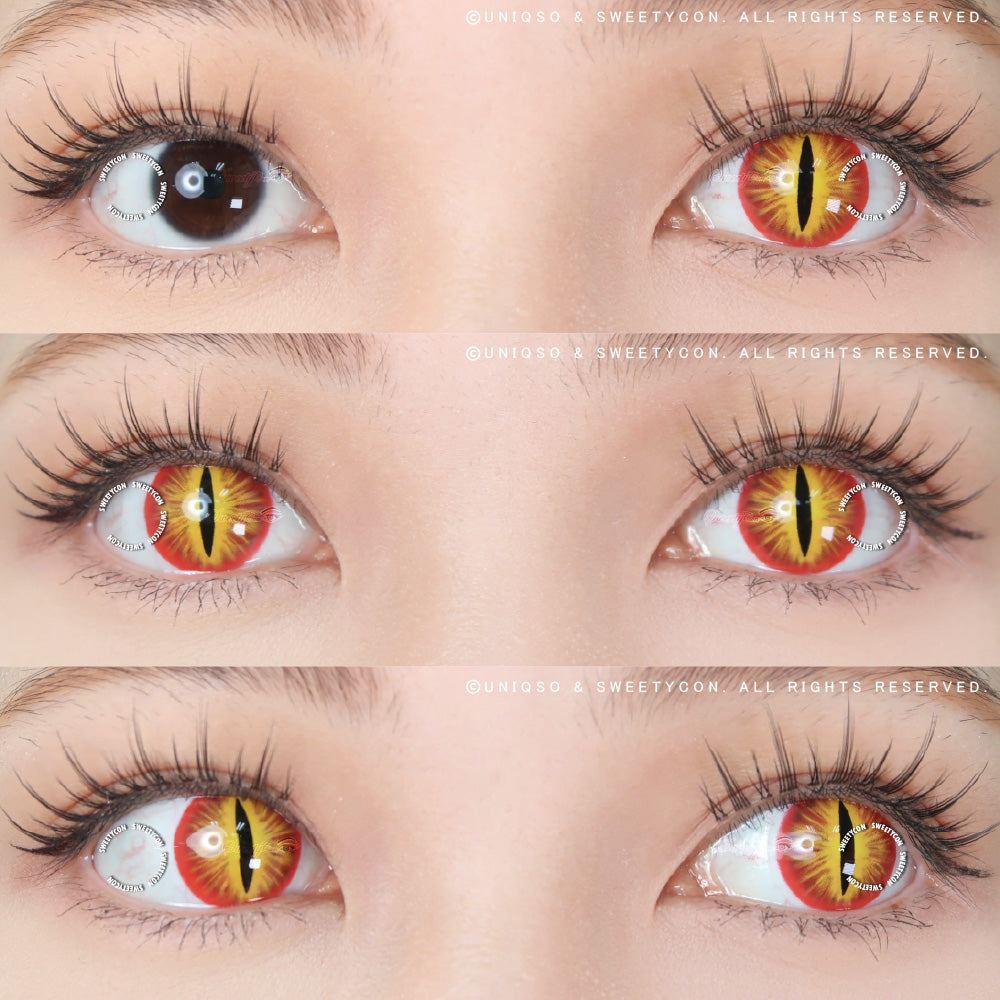 Sweety Crazy Red Demon Eye / Cat Eye (New) (1 lens/pack)-Crazy Contacts-UNIQSO UK