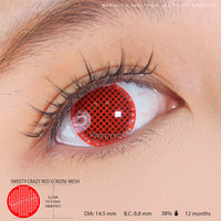 Sweety Crazy Red Screen/ Mesh II (1 lens/pack)-Crazy Contacts-UNIQSO UK