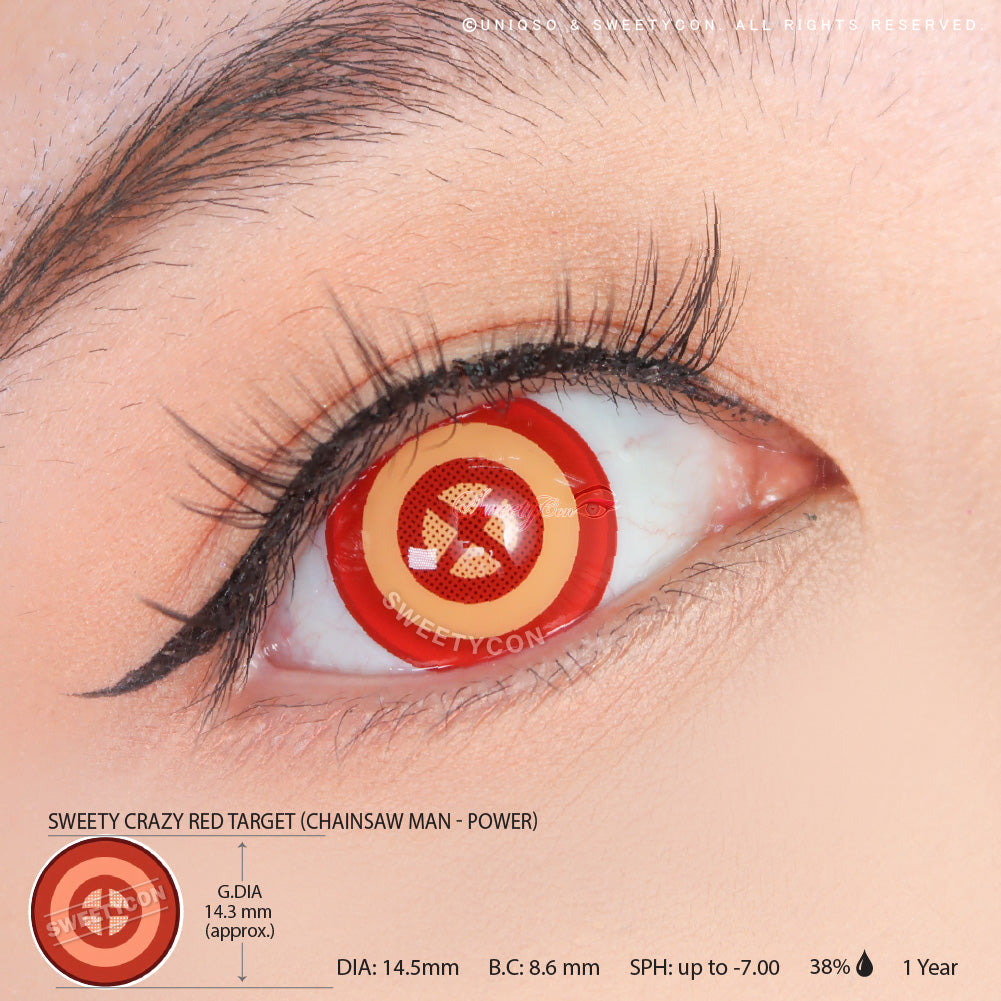 Sweety Crazy Red Target (1 lens/pack)-Crazy Contacts-UNIQSO