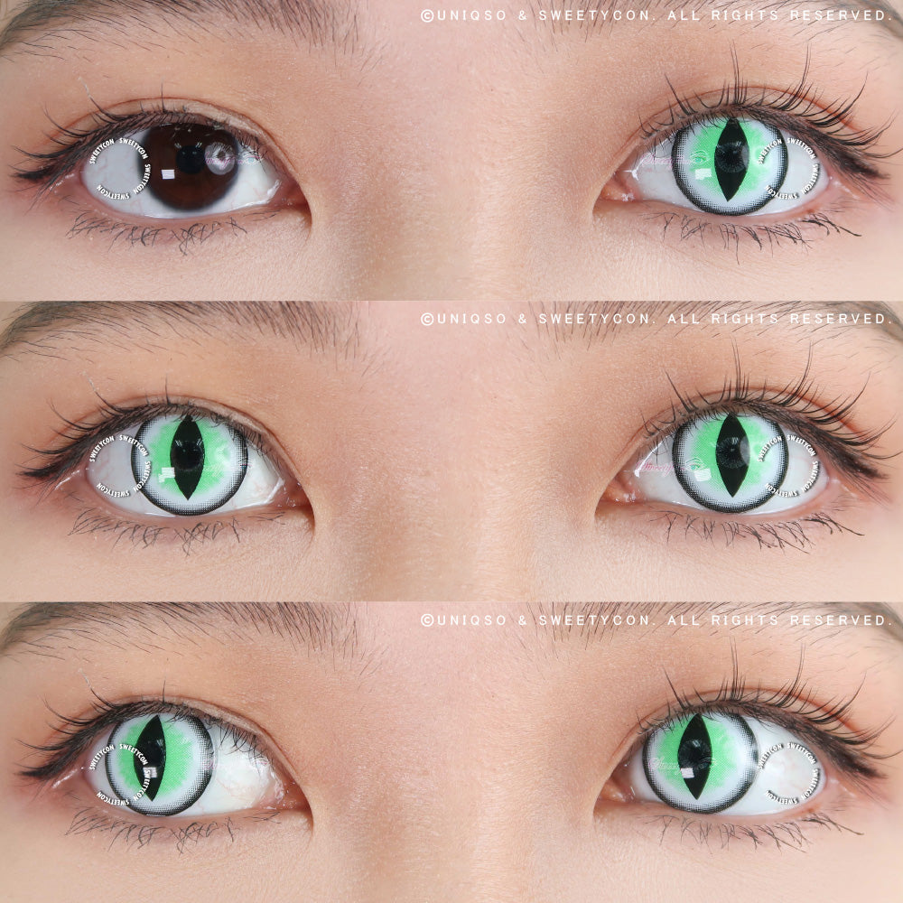 Sweety Crazy Sexy Cat Eye Green (1 lens/pack)-Crazy Contacts-UNIQSO UK