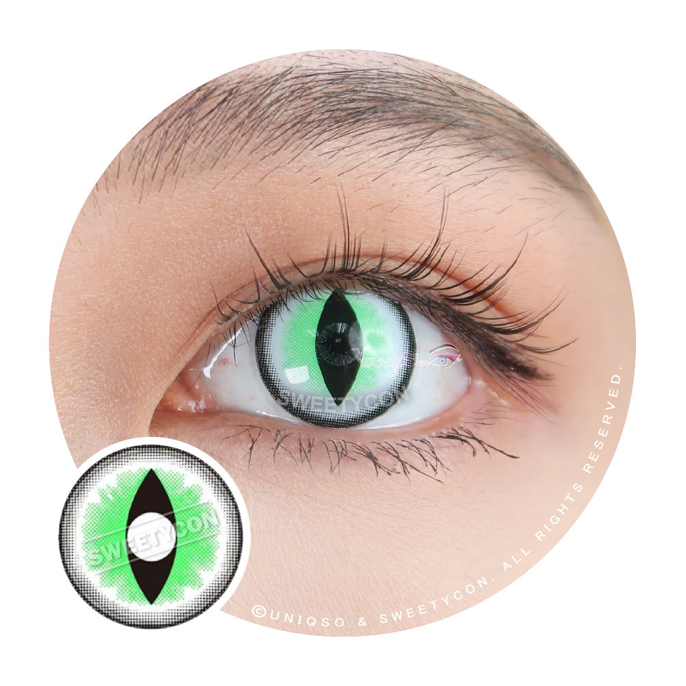Sweety Crazy Sexy Cat Eye Green (1 lens/pack)-Crazy Contacts-UNIQSO UK