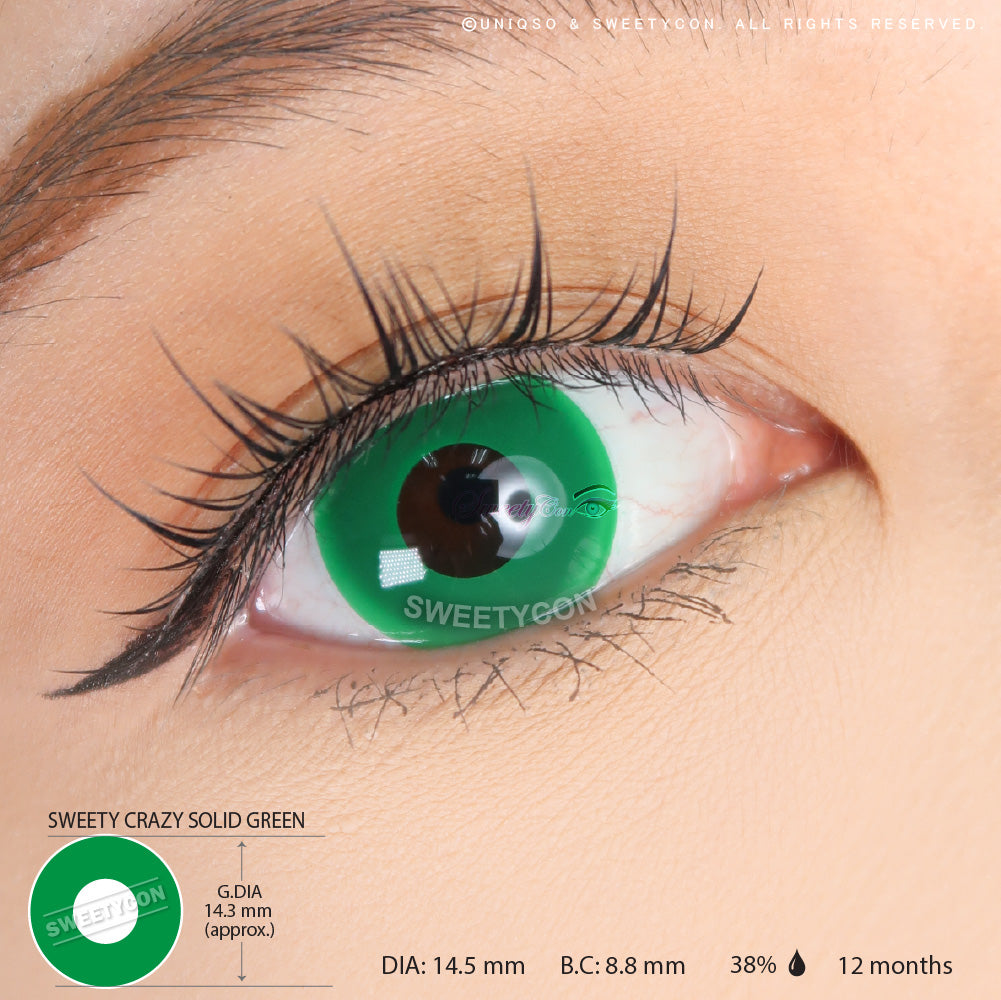 Sweety Crazy Solid Green (1 lens/pack)-Crazy Contacts-UNIQSO UK