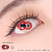 Sweety Crazy Twin Hex Red (1 lens/pack)-Crazy Contacts-UNIQSO UK